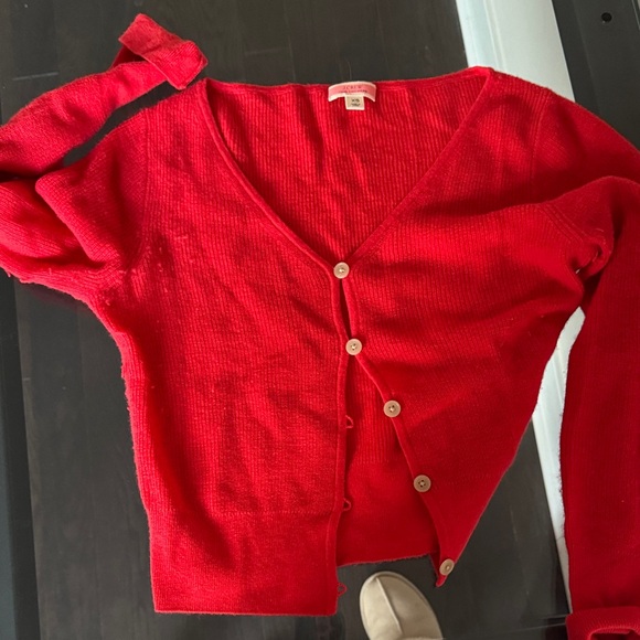 J. Crew Sweaters - Jcrew Women's Red V-Neck Button Cardigan Sweater